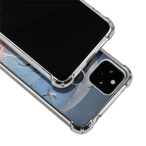Fairy on Moon with Birds by Nene Thomas Google Pixel 5 Clear Case